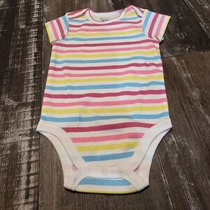 Baby Fanatic Striped Bodysuit - Pink, Blue, Yellow